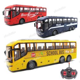 Electric RC Car 1 16 Radio Remote Control Bus 4CH Racing Model RC 27 MHZ Lights Simulation School Tour Toy For Kids 230529