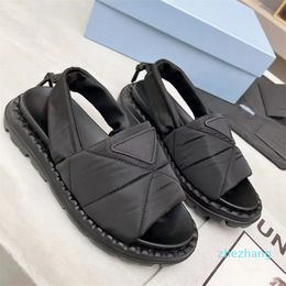 2023-Luxury Women designer slipper Chocolate Black Sneakers Brushed Leather Loafers Monolith Plus Platform Flip Flops Slippers Sizes 35-41