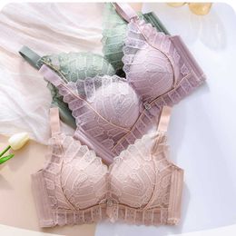 Bras lace Women's small breasts gather together Bra breathable adjustable Push up sexy underwear P230529