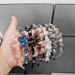 Other Korean Shiny Rhinestone Women Headband Hairband Fashion Elegant Hair Hoop for Ladies Exquisite Crystal Headwear Hair Accessories