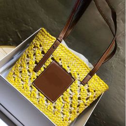 Woman men Designer bag luxury bucket weave travel Cross woody Straw a tote beach bag anagram basket Fold Shopper Colorful big handbag