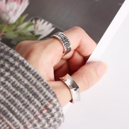 Cluster Rings 8mm Width Punk 925 Sterling Silver Smooth Modern Statement Girls Women Geometric Contemporary Square Ring Graduation Gifts