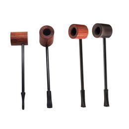 Smoking Pipes Wooden Colour Tobacco Cigarettes Pipe With Round Flat Bottom Popeye Hand Sailor Hammer Tools Accessories Ebony Solid Wo Dhojp