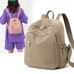 School Bags Backpack For Women Outdoor Travel Nylon Waterproof Double Shoulder Bag Mini Solid Colour Handbag Schoolbag