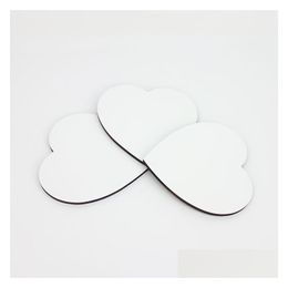 Mats Pads 10X10Cm Sublimation Mdf Coaster Wooden Blank Table Heat Insation Thermal Transfer Cup Diy Coasters Heart Shape Dhs Or Up Dhobp