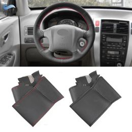 Steering Wheel Covers For Tucson 2006 2007 2008 2009 2010 2011 2012 2013 2014 Hand Stitched Car Cover Perforated Leather Trim
