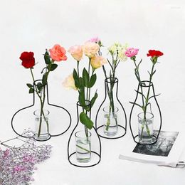 Vases Iron Wire Flower Vase Metal Pot Organization Container Supplies For Home Bedroom Dormitory Room Decoration