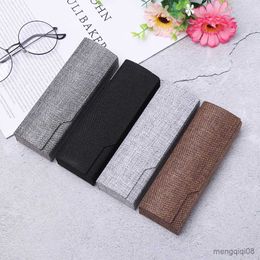 Sunglasses Cases Bags Men Women Vintage Square Glasses Box Linen Folding Eyewear Case Optical Storage Durable