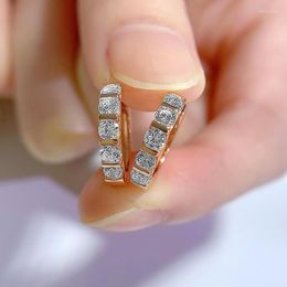 Hoop Earrings Anziw 2023 Women Hoops Zircon Diamond Classic 925 Silver Huggie Earring Girl Fine Accessory Mother's Day Gifts