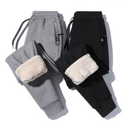 Men's Pants Men Sportswear Track Sweatpants Winter Fleece Lined Casual Fur Thick Warm Jogger