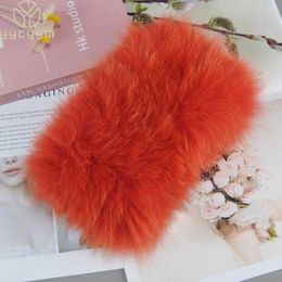 Scarves Style Women Winter Natural Fur Ring Scarf Good Elastic Knitted Real Neck Warmer Female Headbands