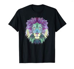 Men's T Shirts Beautiful Lion Polygon Graphic Art T-Shirt