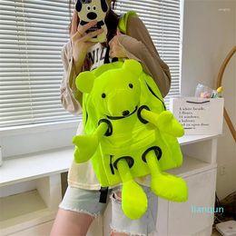 Backpack 2023 Solid Colour Cartoon Bear Female Funny Cute Style School Bags Designer Backpacks For Adolescent Girls Gifts