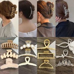 Other Metal Gold Silver Women Hair Claw Clip Hairpins Hair Geometric Crab Hair Clip Woman Barrette