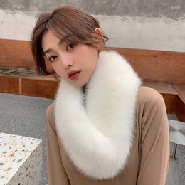 Scarves Imitation Fur Scarf Winter Warm Collar Thick Solid Colour Neck Protection Bandana Women Casual Keep