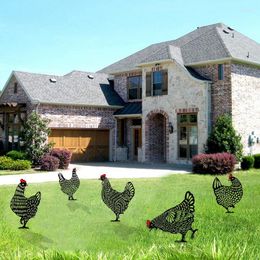 Garden Decorations Fairy Standing Chicken Rooster Statue And Acrylic Hen Yard Outdoor Lawn Decor With Stakes Sign Ornaments