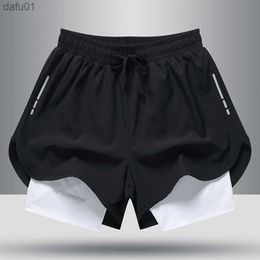 Men's Shorts 2022 Fashion Mens Lined Sports Shorts Professional Running Training Quick-drying Durable Mid-waist Five-point Pants L230520