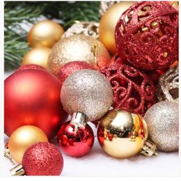 Party Decoration 3/4/6cm 100 Pcs Red Gold Christmas Ball Wedding Birthday Festival Home Decor Matte Mirror Glitter Glaze Base Round