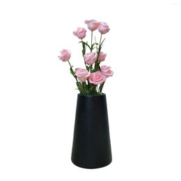 Vases Frosted Ceramic Vase With Wide Mouth Design Simple Retro Style Matte Zen Ornament