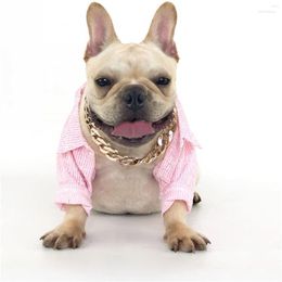 Dog Apparel Necklace Collar Puppy Fashion Pitbull Gold Chain Cool Metal Jewelry And Accessories For Dogs Cats