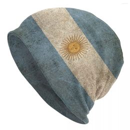 Berets Vintage Flag Of Argentina Bonnet Hats Fashion Knitting Hat For Men Women Warm Winter Argentinian Pride Skullies Beanies Caps