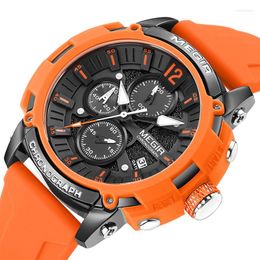 Wristwatches MEGIR Sport Watches For Men Fashion Waterproof Luminous Chronograph Quartz Auto Date Silicone Strap Reloj Hombre