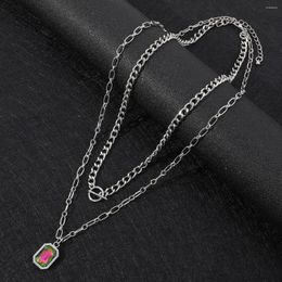 Chains Makersland Multi-layer Hip-Hop Alloy Cuba Chain Necklace For Men Vintage Metal OT Clasp Jewelry Wholesale