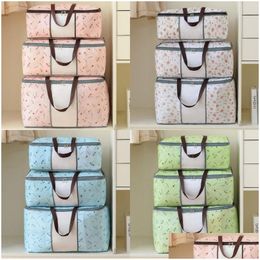 Storage Bags Quilt Non Woven Bag Foldable Clothes Blanket Sweater Organizer M/L/Xl Holder Drop Delivery Home Garden Housekee Organiza Dhn3S