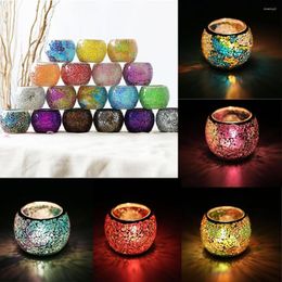 Candle Holders Moroccan Mosaic Glass Candlestick Votive Colorful Holder Bowl Tea Light Candelabra For Wedding Party Home Decore