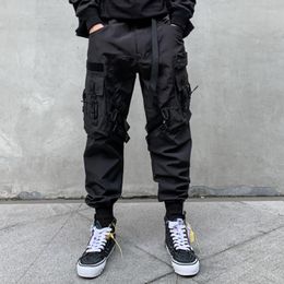 Men's Pants Men's Hip Hop Cargo With Pockets Fashion Hi Street Techwear Joggers Functional Tactical Trousers Streetwear Bottom