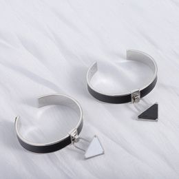 Open Lover Bangle Bracelet Luxury Designer Black White Braclets Silver Plated Bangles For Woman Men Fashion Jewelry Supply