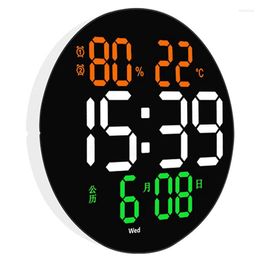 Wall Clocks 10 Inch Digital LED Clock Date With Alarms And Temperature For Home Living Room Decoration