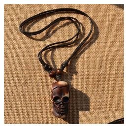 Pendant Necklaces Bl Skeleton Punk Style Mens Necklace Halloween Domineering Drop Delivery Jewellery Pendants Dhtxv