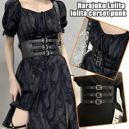 Belts 2023 Fashion Corset Punk Goth Retro Outer Cool Belt Waist Wide Girdle Waistband Female Seal Wear Decor Dress Elast A3