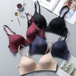 Bras Seamless sexy silk free suitable for women breathable polyester thin bra women's underwear P230529