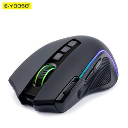 Mice EYOOSO X11 RGB USB 2.4G Wireless Gaming Mouse 4000DPI 9buttons Programmable ergonomic for gamer Optics Mice laptop PC computer