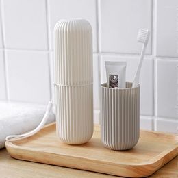 Storage Bottles Travel Toothbrush Case 2 Pack Gargle Cup Portable Electric Container Plastic Dual Holder Toothpaste Organiser