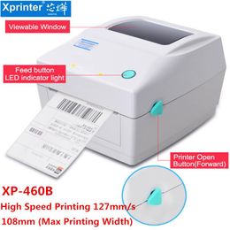 Printers Xprinter 25mm108mm Thermal Barcode Printer Thermal Label Printer Shipping Label Printe Support QR Code For Express xp460B