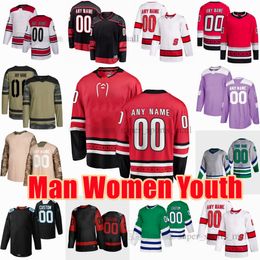 Custom S-6XL Movie College Hockey Wears Embroidery Jersey 37 Andrei Svechnikov 11 Jordan Staal 20 Sebastian Aho 76 Brady Skjei Frederik Andersen Brent Burns Jerseys