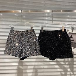 Women's Shorts Women's Chic Sequined High Waist Lady Street Glitter Short Pants