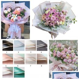 Gift Wrap Florist Paper 20Pcs/Lot 58X58Cm Flower Bouquet Waterproof Supplies Wedding Valentine Present Decor Drop Delivery Home Gard Dhzy6