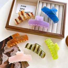 2023 New Trendy 8.5CM Acetic Acid Plate Colour Hair Clip Claw Fashion Jelly Colour Medium Shark Clip Hair Accessories