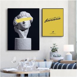 Paintings Retro Woman Scpture Renaissance Art Poster Abstract Canvas Wall Print Painting Modern Style Picture Contemporary Room Deco Dhdre