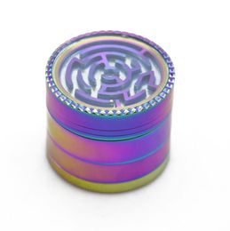 Smoking pipe New 52mm zinc alloy cigarette grinder, fashionable and dazzling Colour maze cover metal cigarette grinder