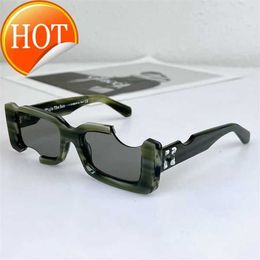 Sunglasses Off Notched Plate Small Frame White Special-shaped Ins Net Red Star Samer4t802GY