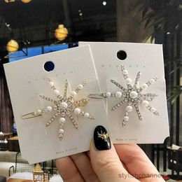 Other Fashion Snakeflower Hair Clip Women Simulation Pearl Rhinestone Hair Slide Gold Colour Hairgrip for Gilr Jewellery