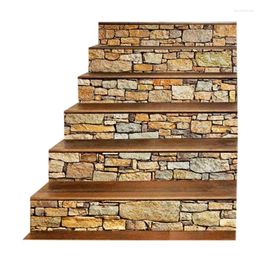 Wall Stickers 3D Stair Sticker Murals Decal-Vintage Landscape Staircase Mural Tile Step Risers Removable Peel And S