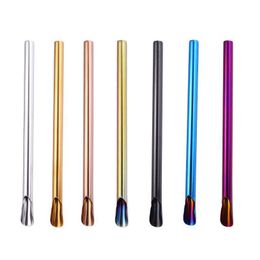 Drinking Straws Milk Tea St Food Grade Stainless Steel Bubble Smoothies Sts Sharp Reusable Boba Summer Party Accessory Drop Delivery Dhtsu