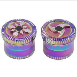 Smoking pipe New Colourful Zinc Alloy Smoke Grinder 4-layer 63mm Concave Chamfer Drum Metal Smoke Grinder