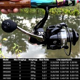 Fishing Accessories 2000-7000 series bait Gear ratio 5.2 1 Durable gear Smoother Rotating fishing reel P230529